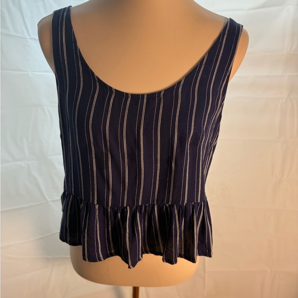 NWT La Hearts Blue Crop Peplum Tank Top - Picture 1 of 6